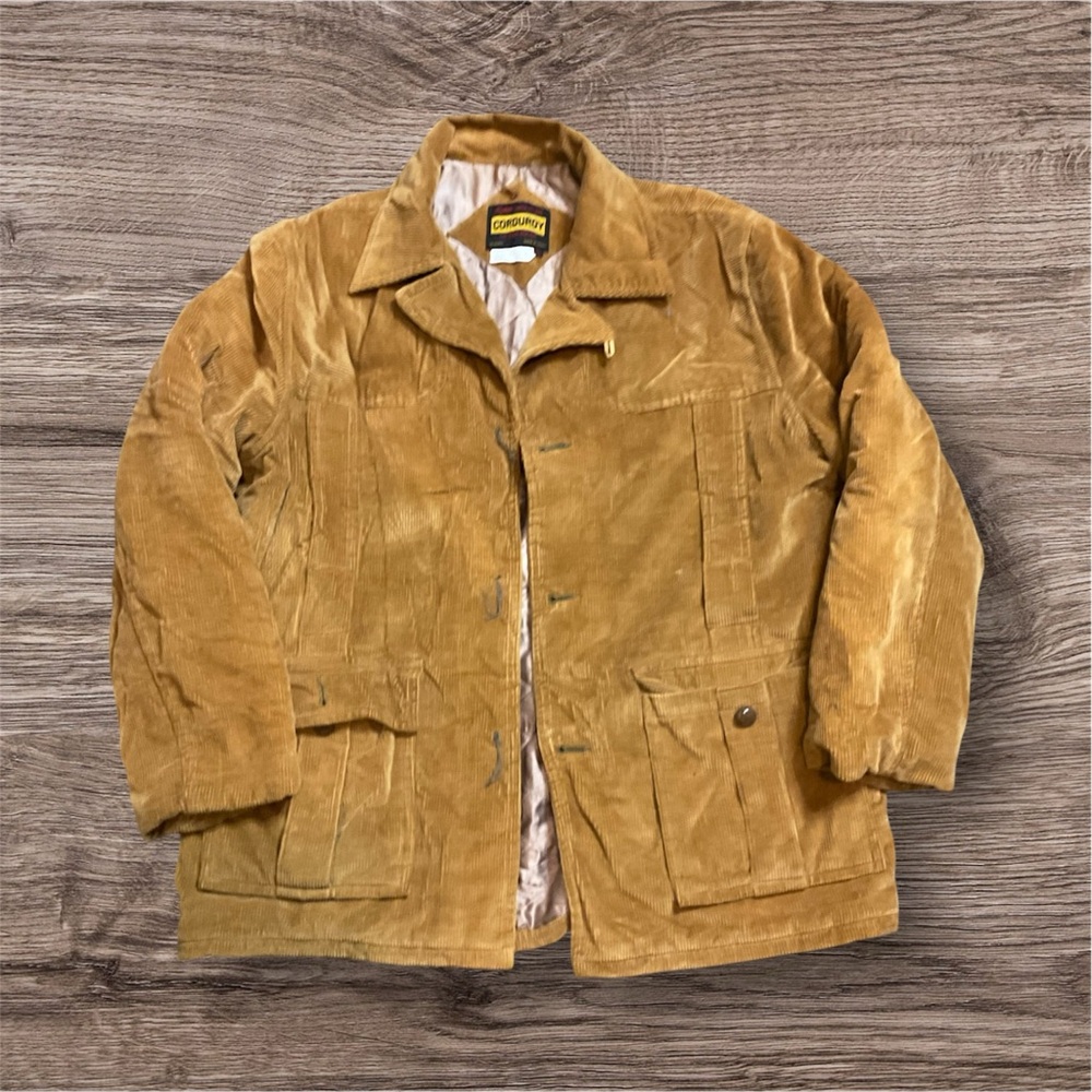 Vintage Tan Corduroy Jacket (No Buttons)